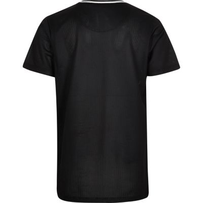 Boys black mesh bandana print T-shirt
